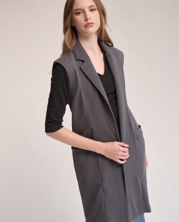 Grey shop sleeveless blazer