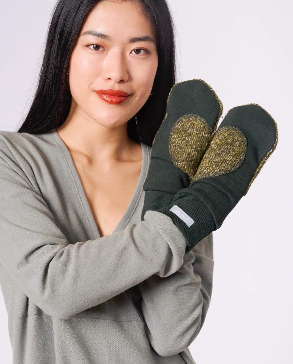 Ariel Mitts  with Upcycled Wool