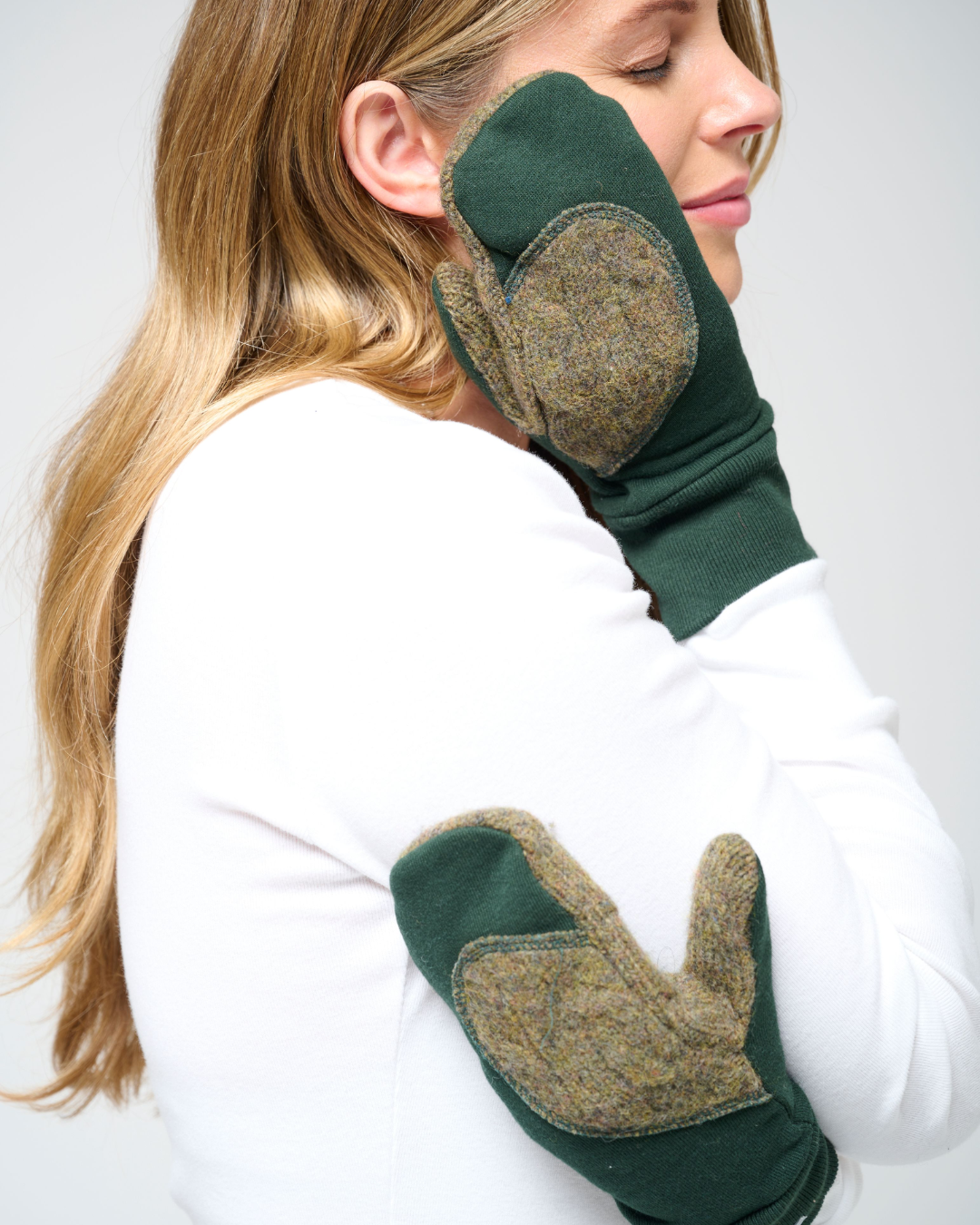 Ariel Mitts  with Upcycled Wool