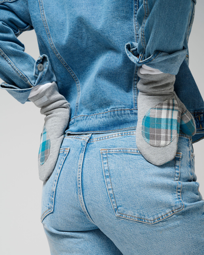 Ariel Mitts with Upcycled Flannel