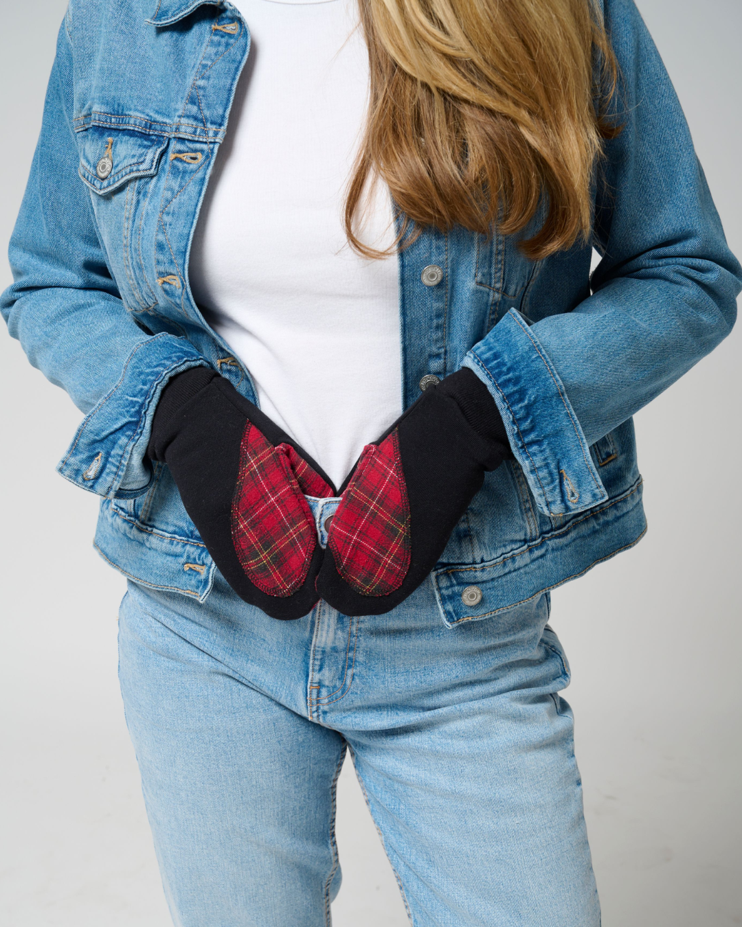Ariel Mitts with Upcycled Flannel