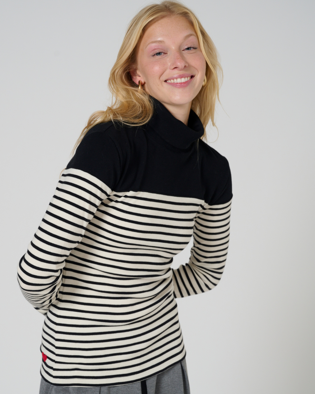 Arlyn Turtleneck stripe Top
