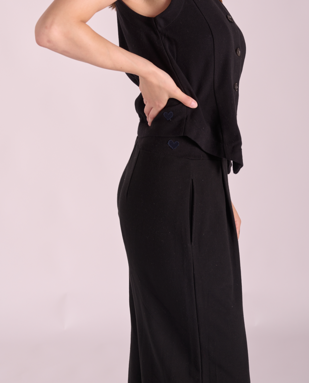 Basma pleated wide-leg pants