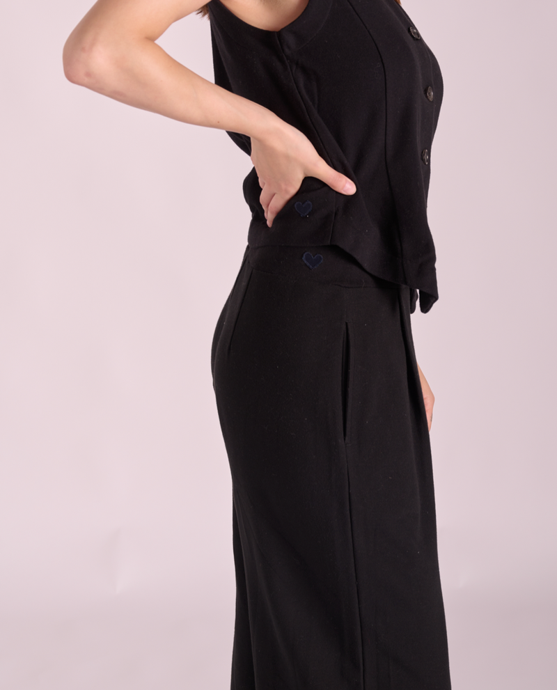 Basma pleated wide-leg pants