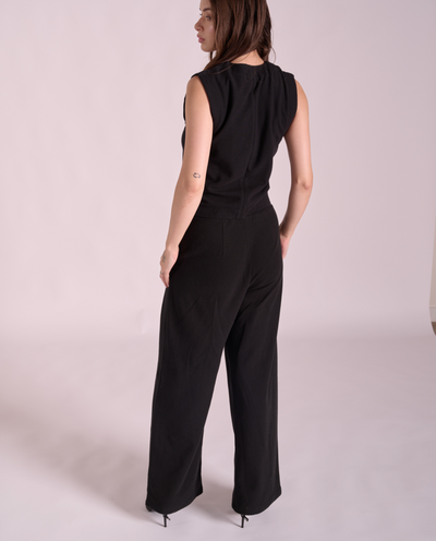 Basma pleated wide-leg pants