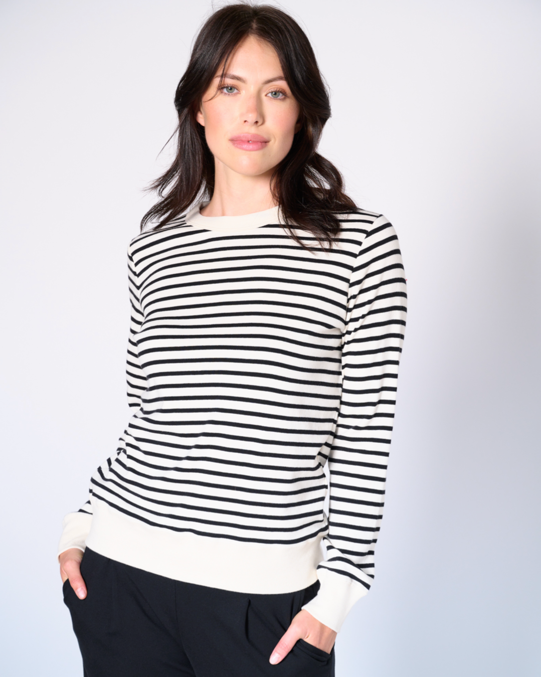 Genevieve stripe crew neck top