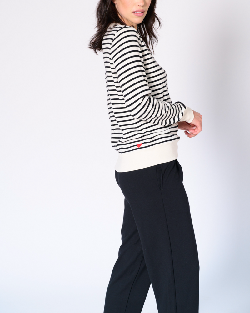 Genevieve stripe crew neck top