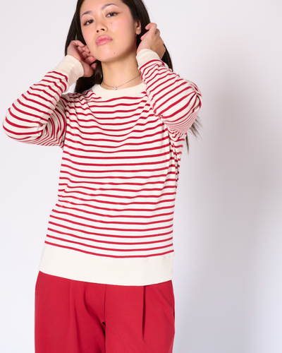 Genevieve stripe crew neck top