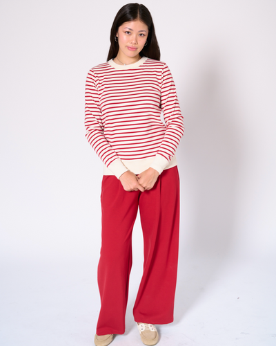Genevieve stripe crew neck top