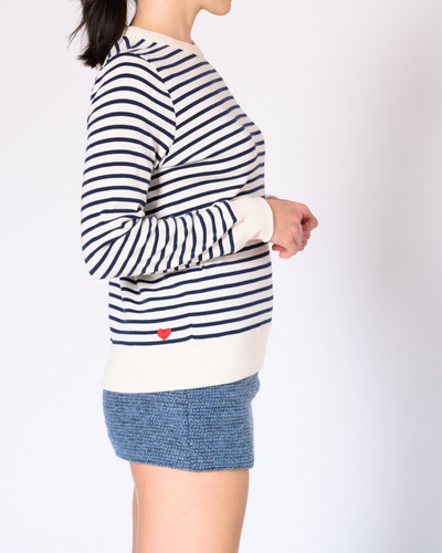 Genevieve stripe crew neck top