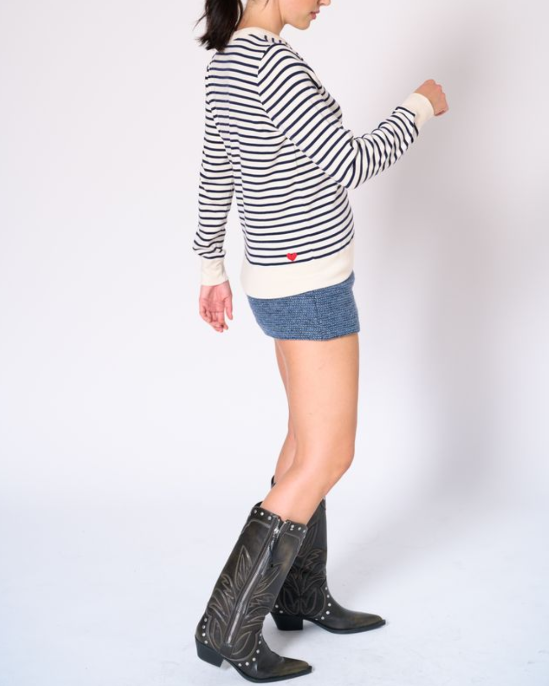Genevieve stripe crew neck top