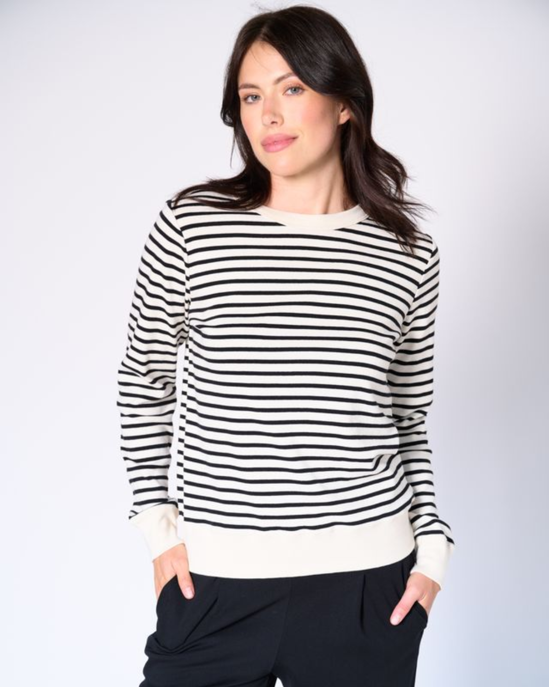 Genevieve stripe crew neck top