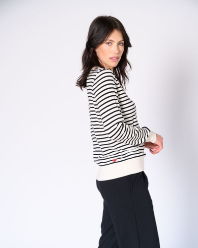 Genevieve stripe crew neck top