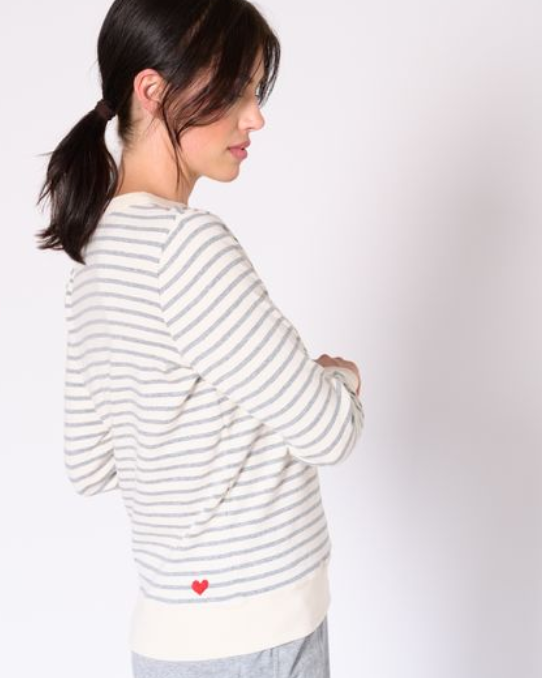 Genevieve stripe crew neck top