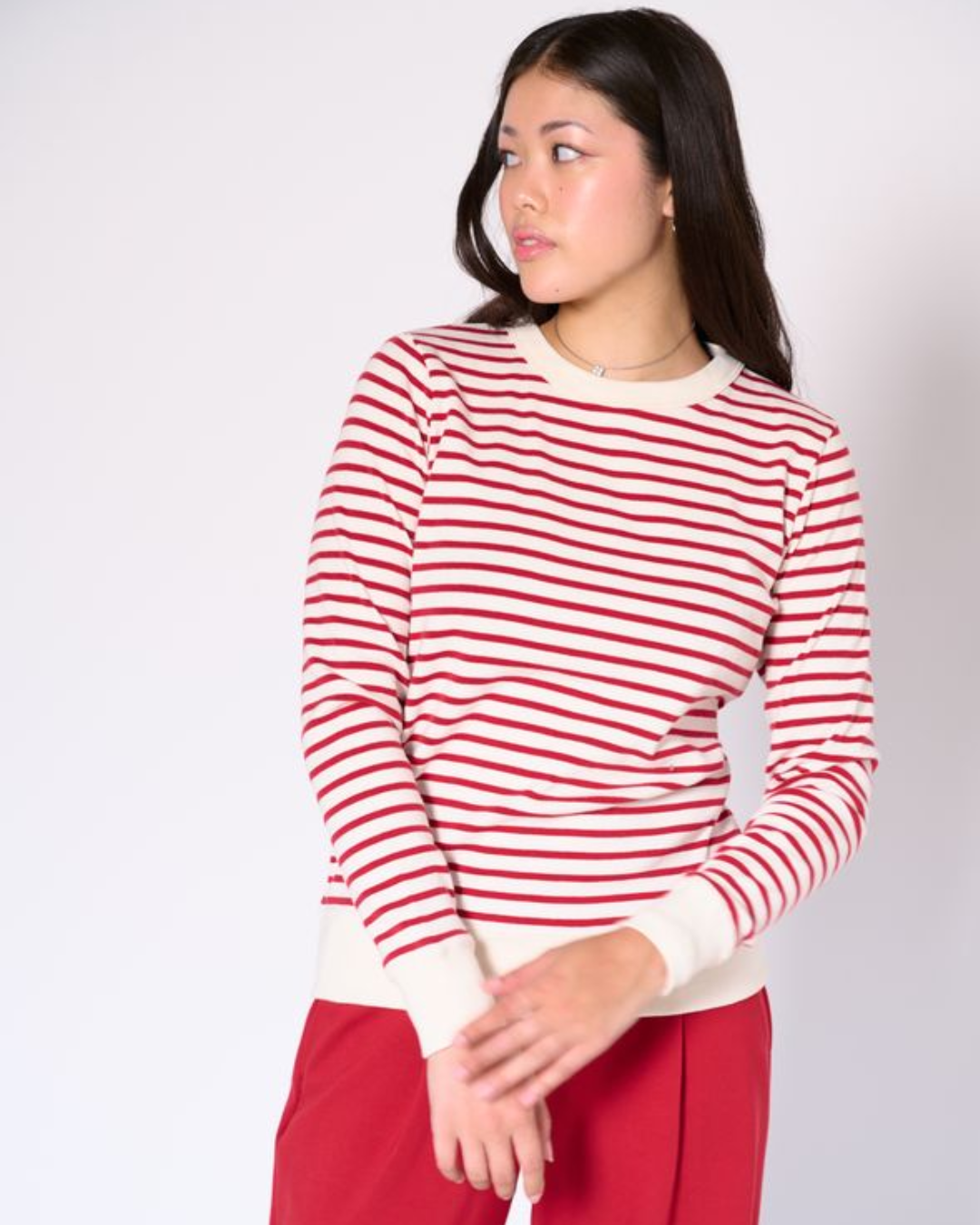 Genevieve stripe crew neck top
