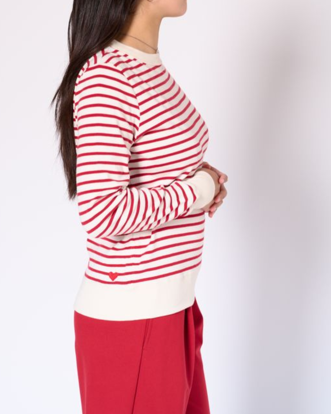 Genevieve stripe crew neck top