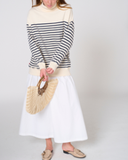 Gillian High neck striped sweatshirt