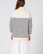 Gillian High neck striped sweatshirt