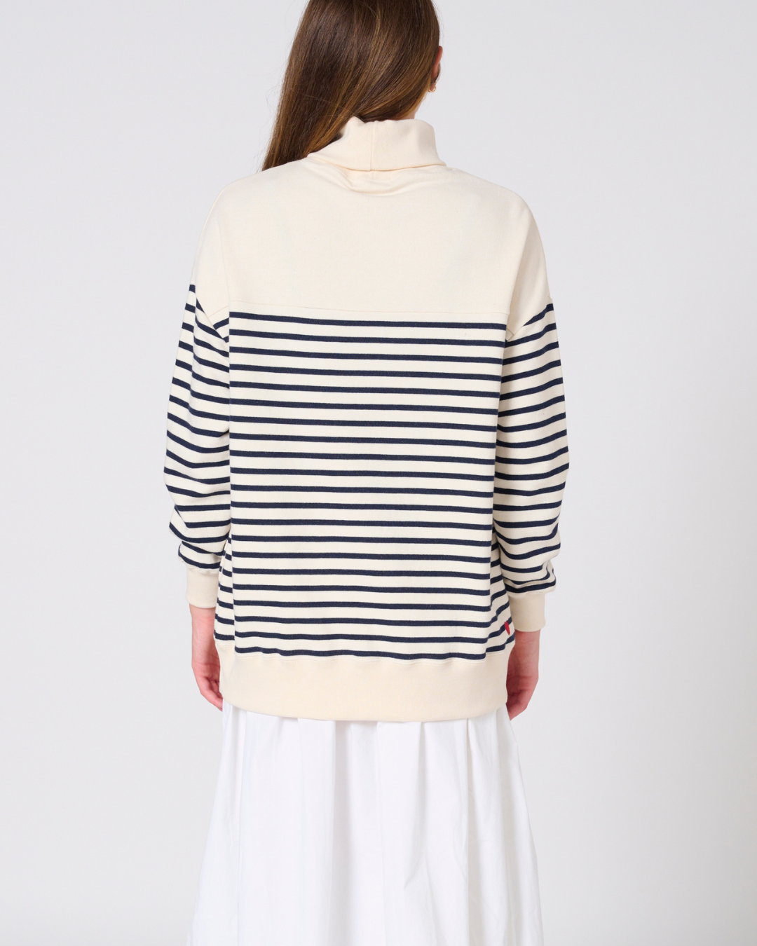 Gillian High neck striped sweatshirt