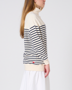 Gillian High neck striped sweatshirt