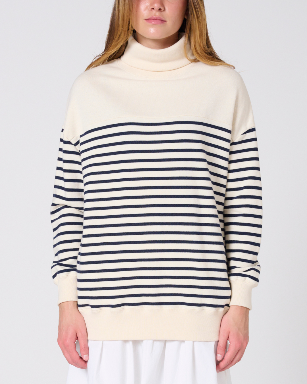 Gillian High neck striped sweatshirt