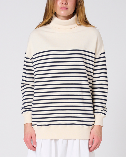 *PREORDER Gillian High neck striped sweatshirt