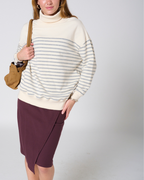 Gillian High neck striped sweatshirt