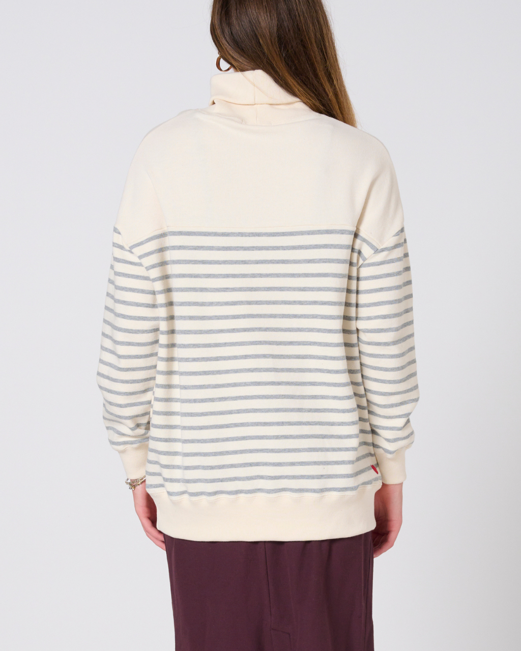 Gillian High neck striped sweatshirt