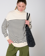 Gillian High neck striped sweatshirt