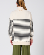 Gillian High neck striped sweatshirt