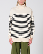 Gillian High neck striped sweatshirt