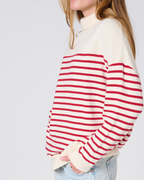 Gillian High neck striped sweatshirt