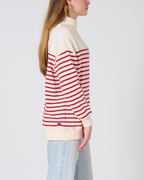 Gillian High neck striped sweatshirt