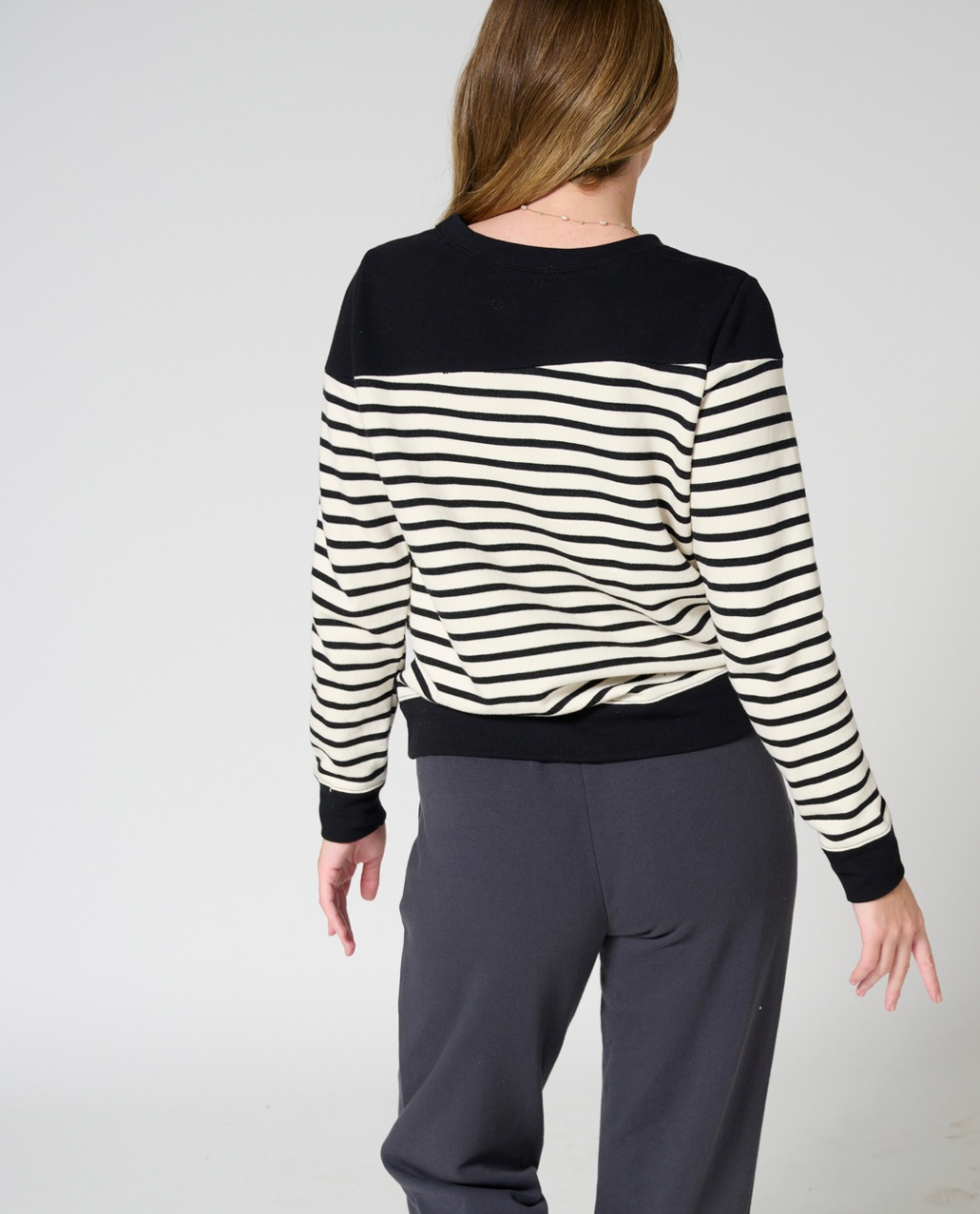 Momiji stripe sweatshirt
