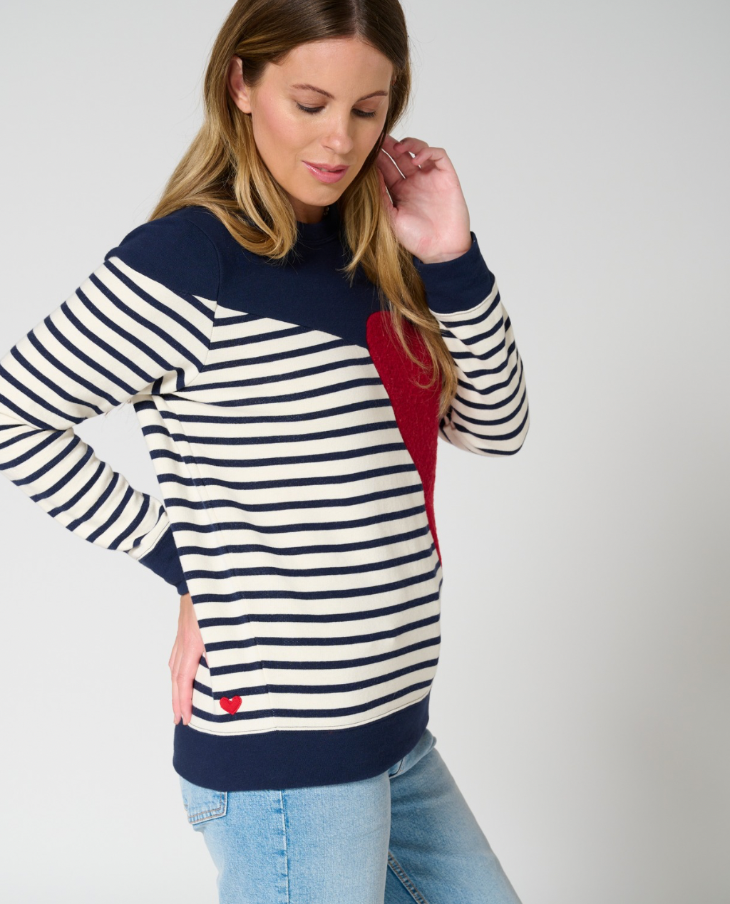 Momiji stripe sweatshirt