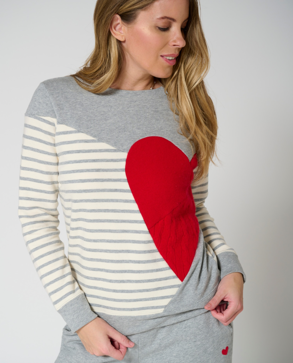 Momiji stripe sweatshirt