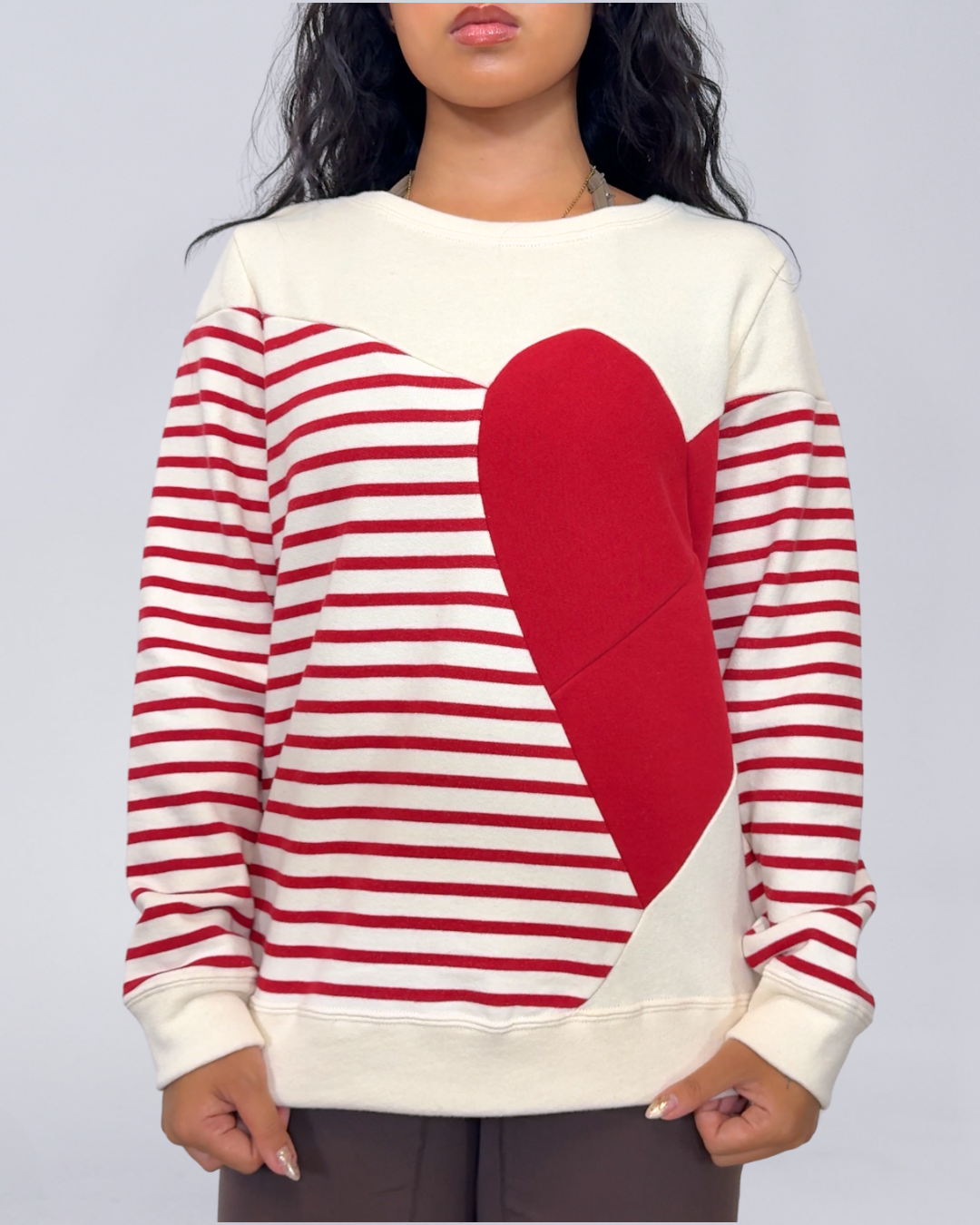 Momiji stripe sweatshirt