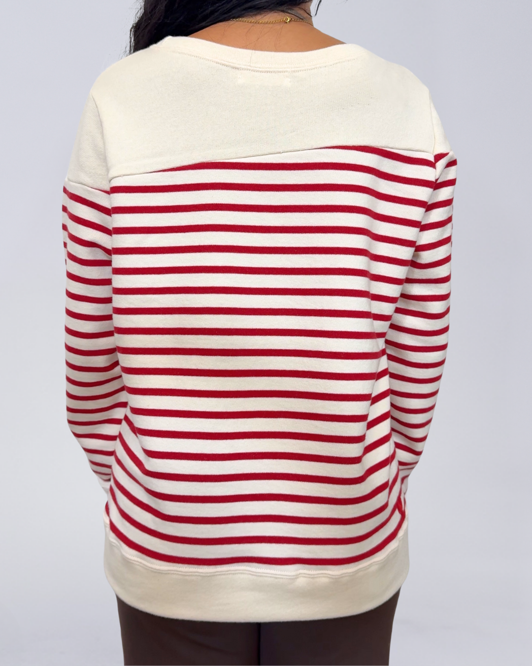 Momiji stripe sweatshirt