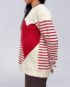 Momiji stripe sweatshirt
