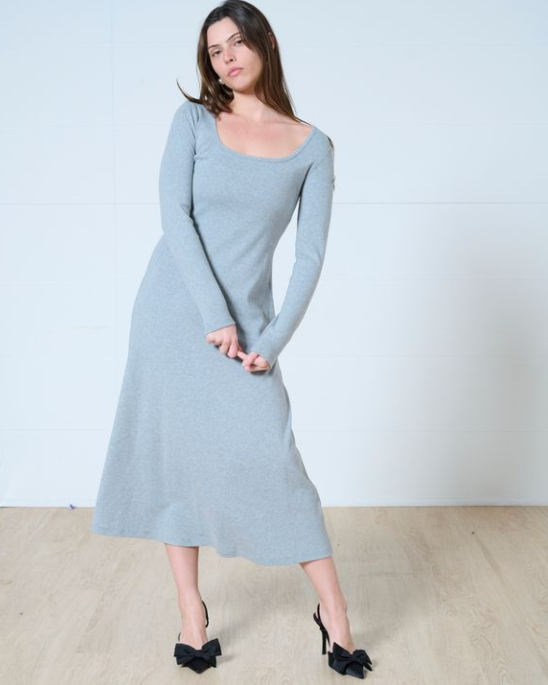 Lennon square neck midi dress