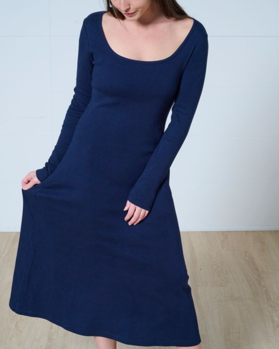 Lennon square neck midi dress