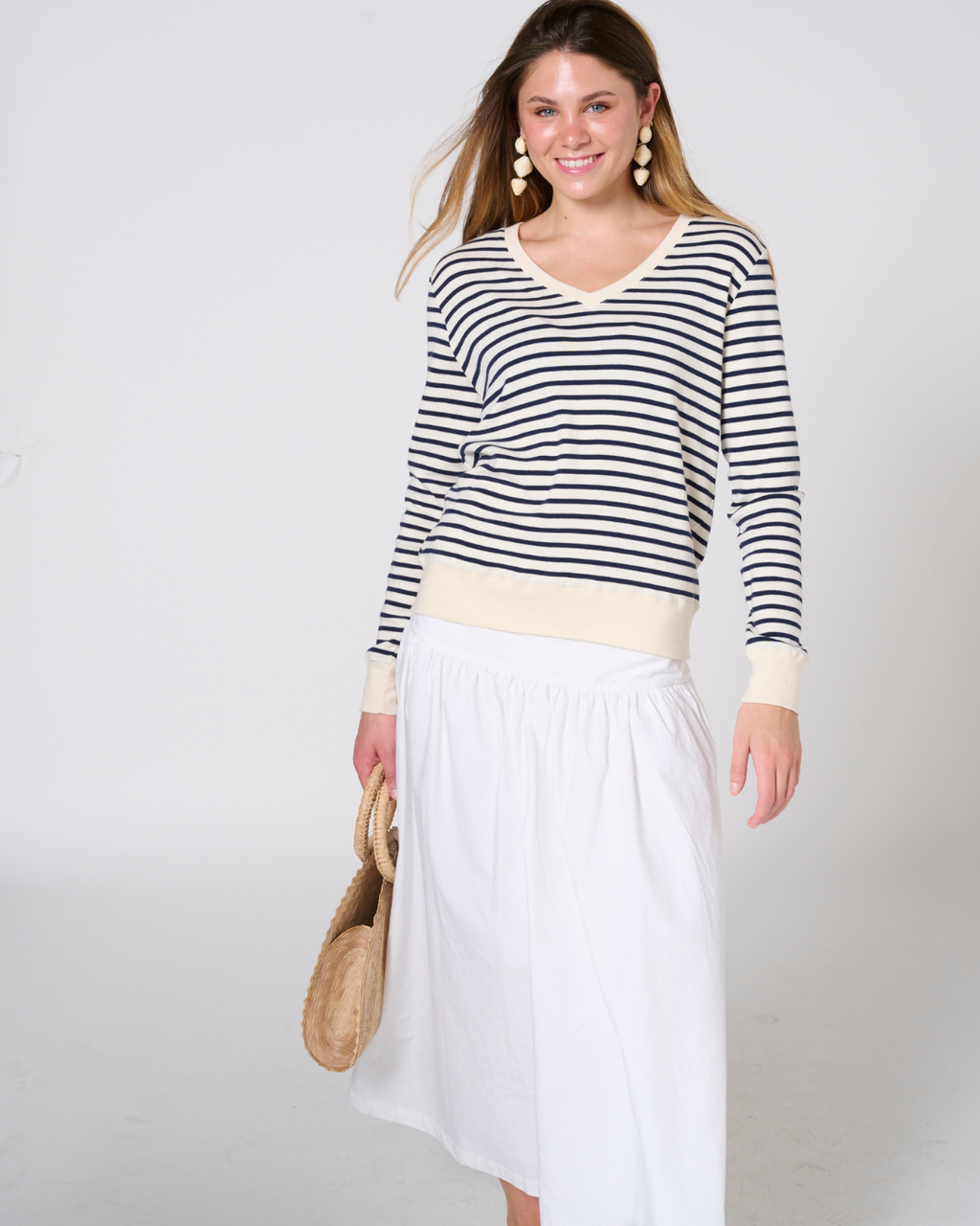 *PREORDER Martina Stripe V-Neck Top