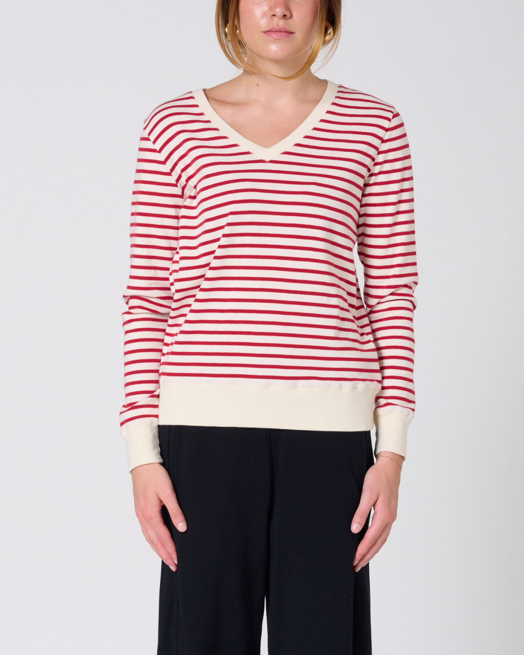 Martina Stripe V-Neck Top