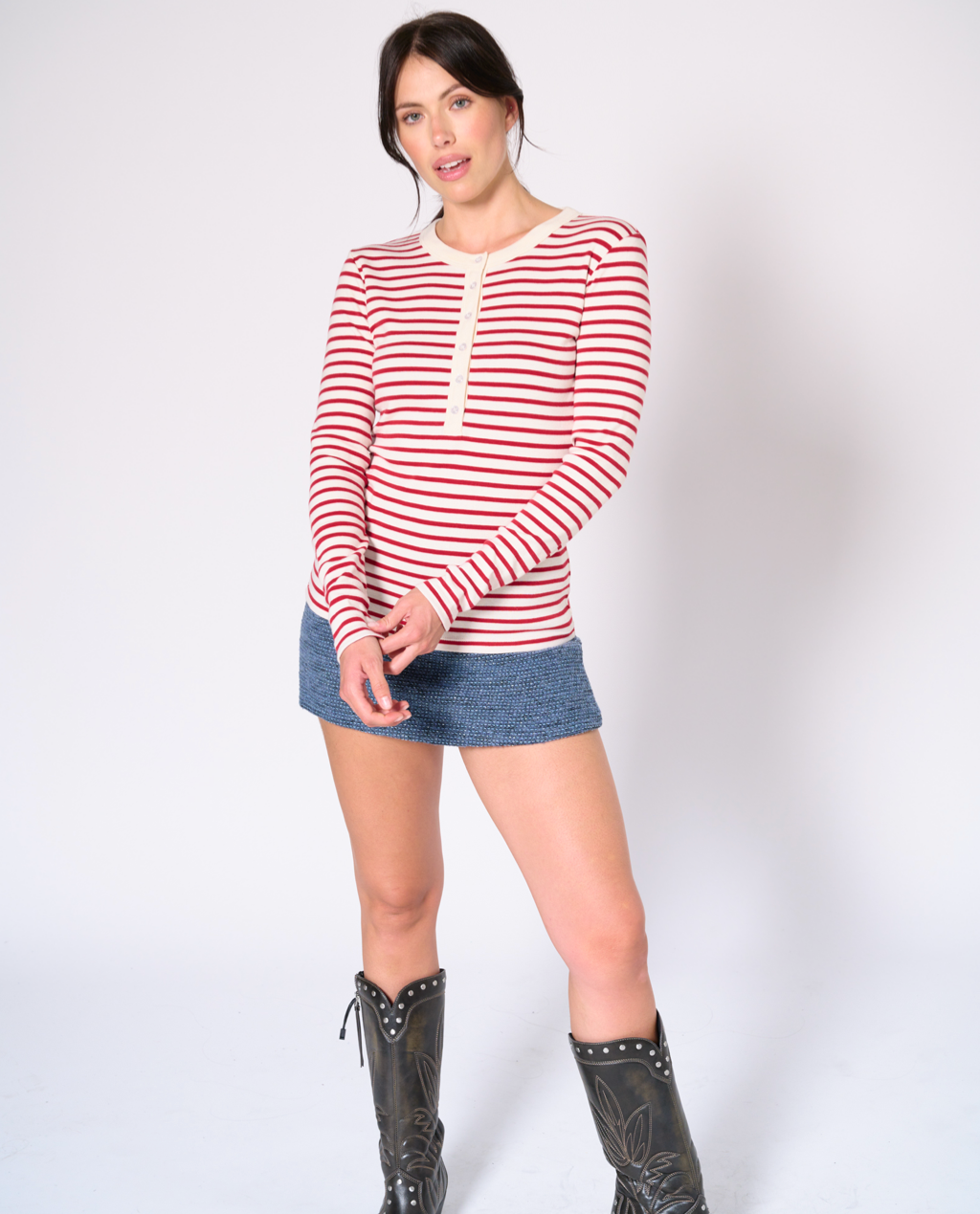 Nathalie stripe Henley top
