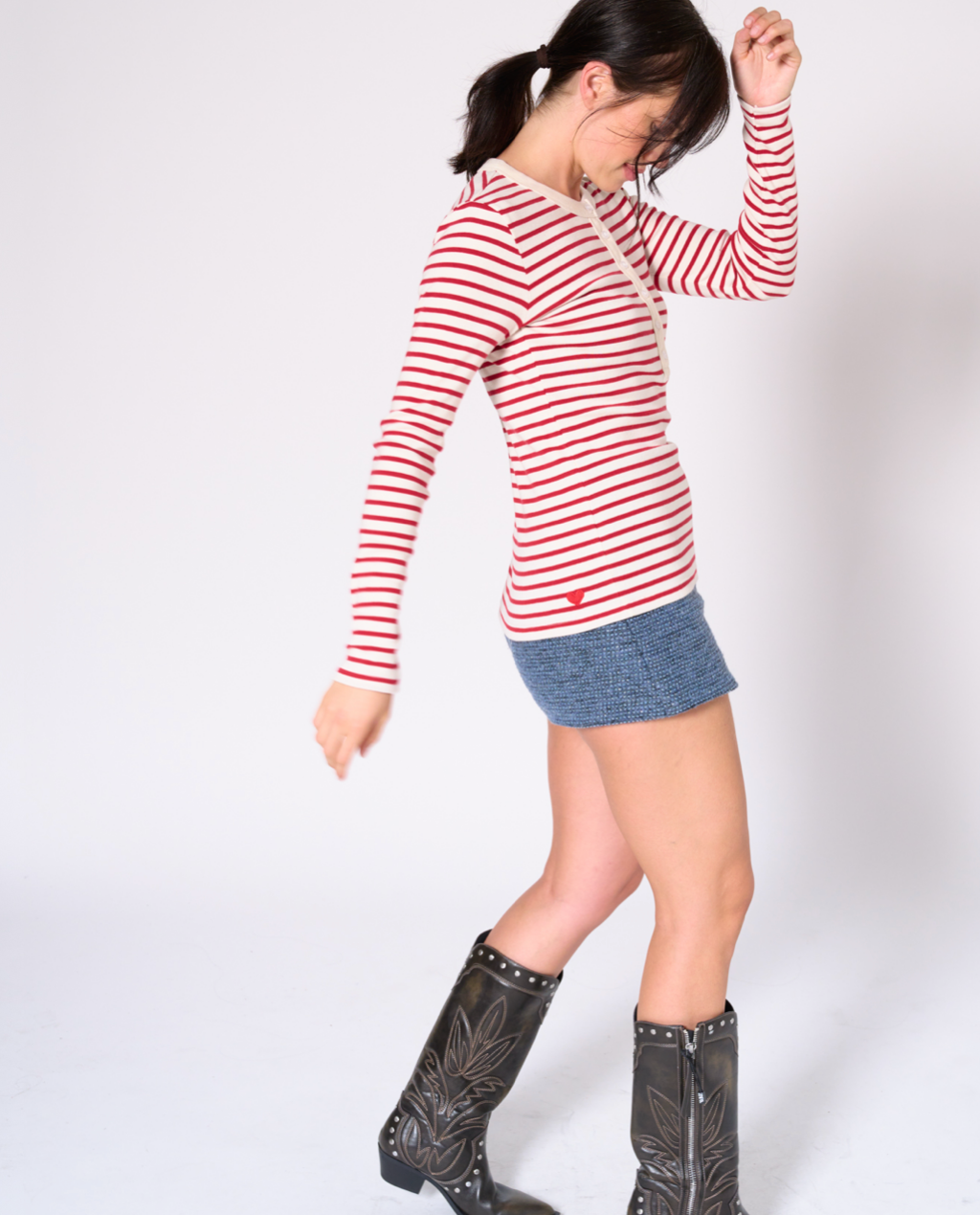 Nathalie stripe Henley top