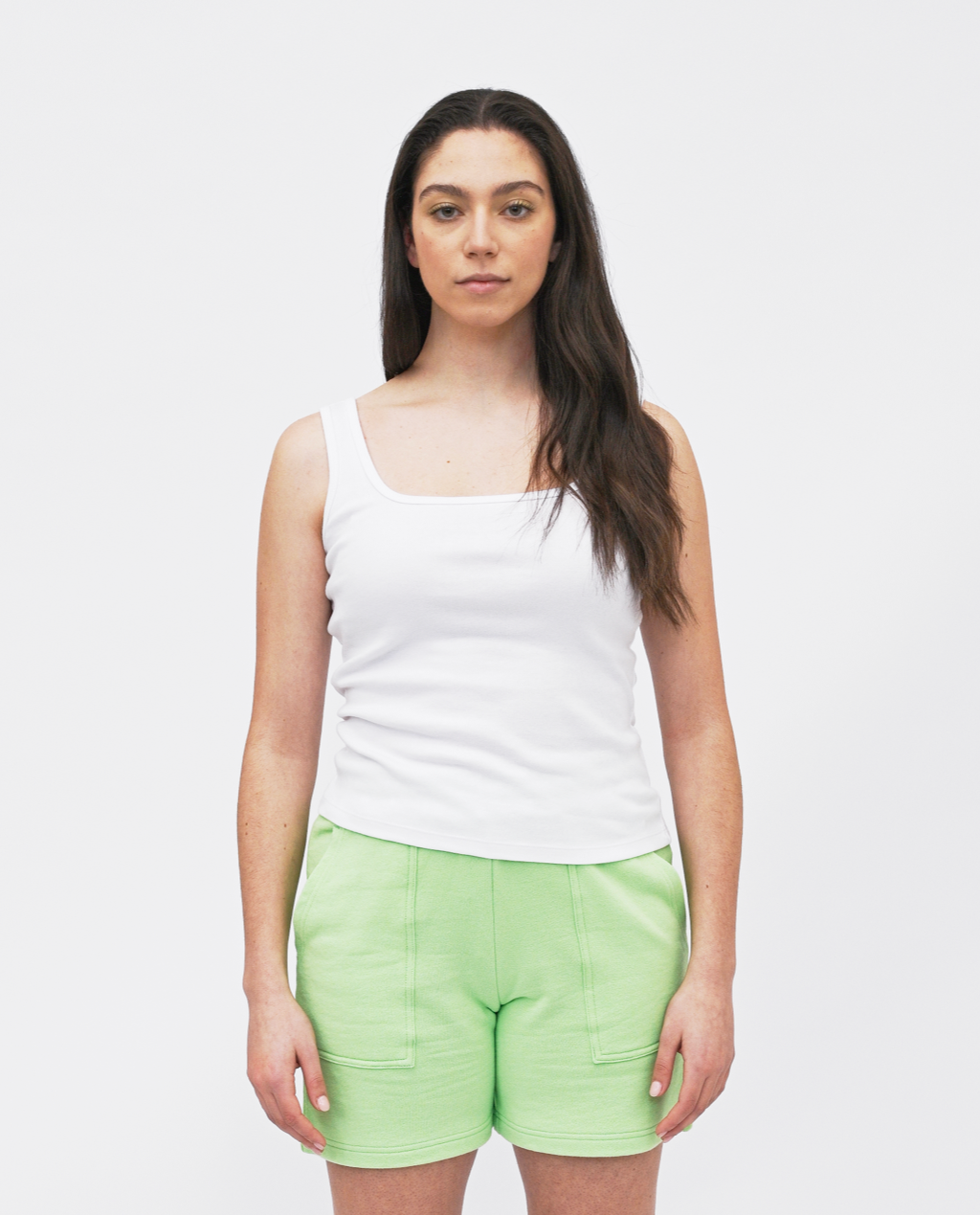 Navi square Neck Tank Top