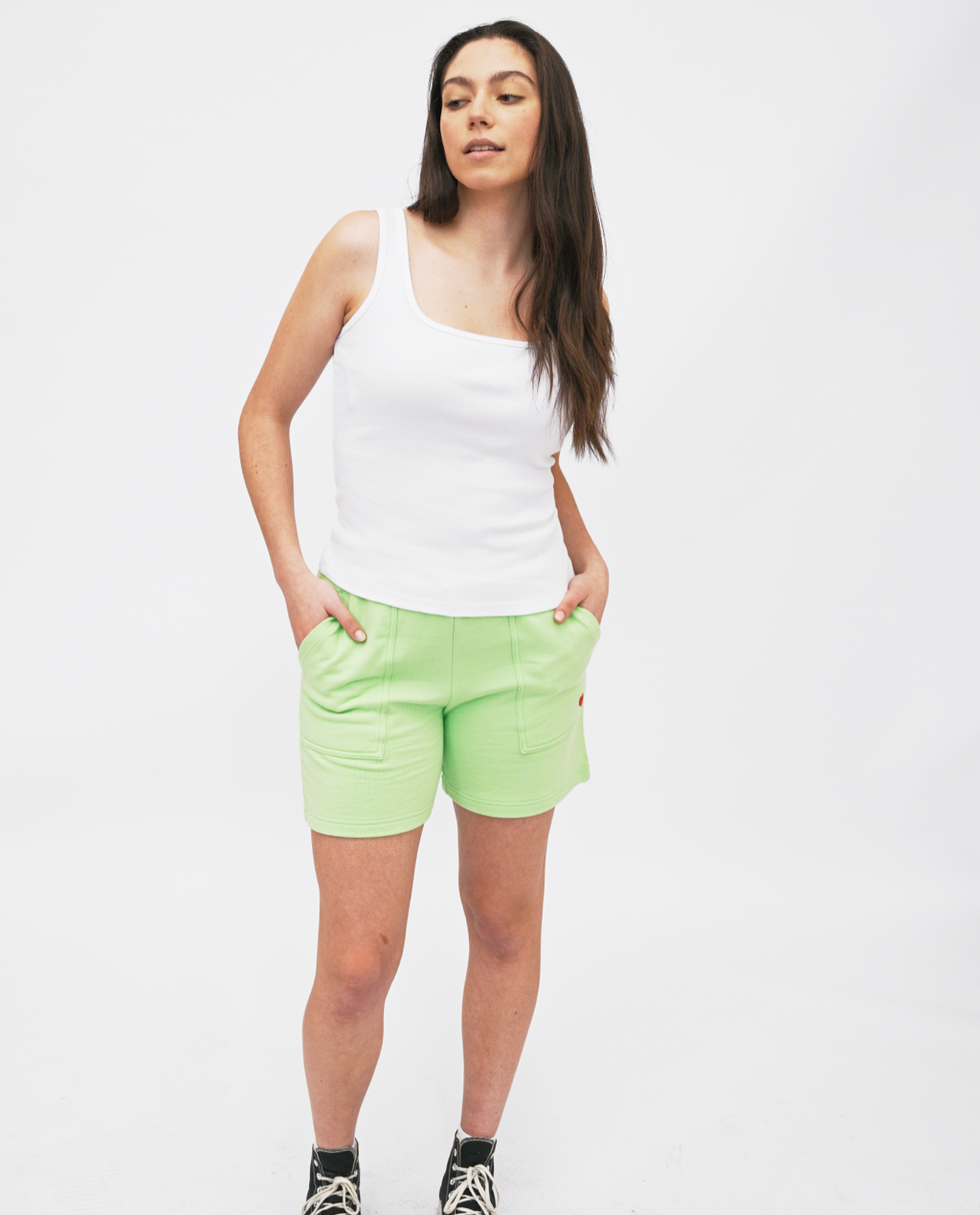 Navi square Neck Tank Top