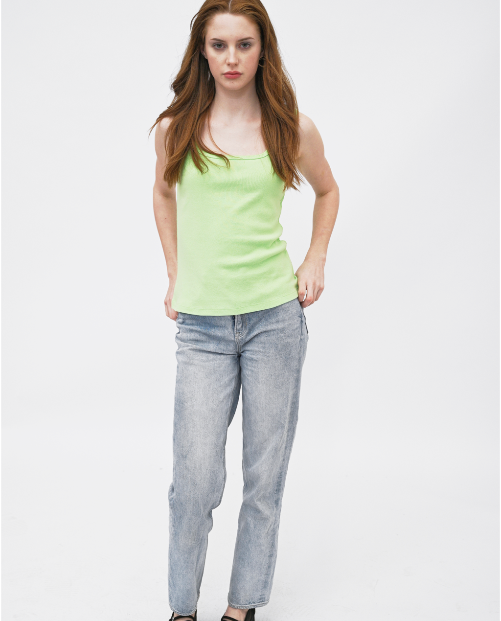 Navi square Neck Tank Top