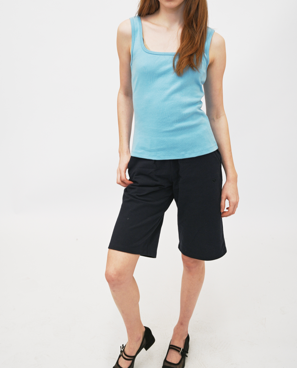 Navi square Neck Tank Top