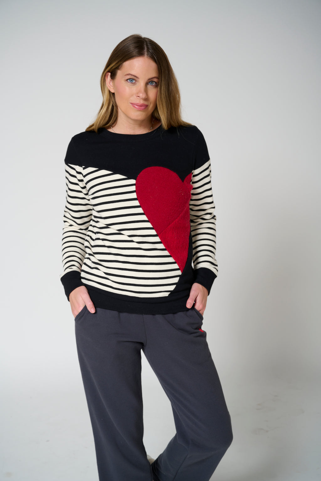 Momiji stripe sweatshirt